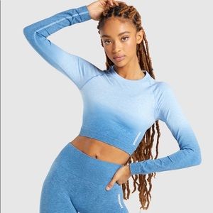 Gymshark blue ombre seamless matching workout set
